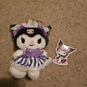 Sanrio Hello kitty plush keychain Kuromi plush keychain maid